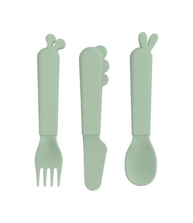 Done By Deer Kiddish Cutlery Set Deer Friends Green