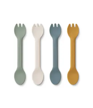 Liewood Jan 2 in 1 Cutlery 4-Pack Fauna Green Multi Mix