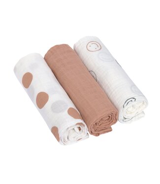 Lassig Muslin Swaddle & Burp Tiny Smile Maple 85 x 85 cm