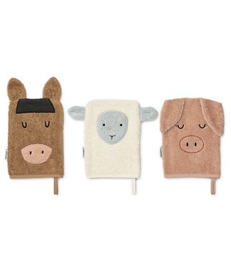 Liewood Sylvester Farm Washcloth 3-Pack Mix