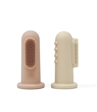 Mushie Finger Toothbrush Shifting Sand + Blush