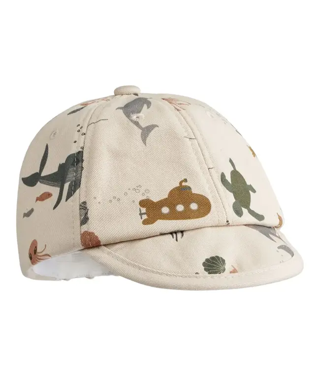 Liewood Tone Baby Cap Printed Sea Creature Sandy