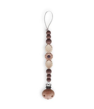 Clip Silicone Beads Daisy Brown