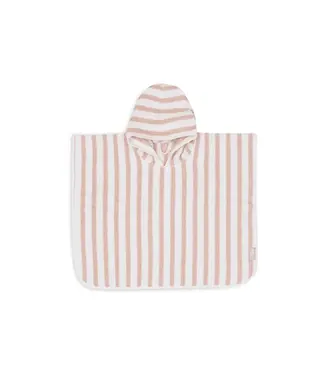 Jollein Badponcho Stripe Terry Wild Rose Gots