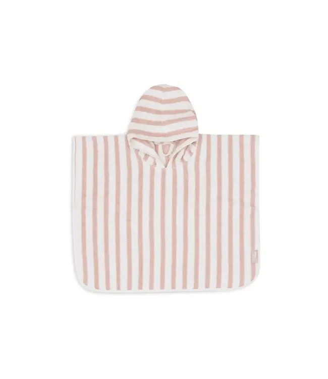 Jollein Badponcho Stripe Terry Wild Rose Gots