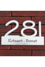 Lasergesneden huisnummer met naamplaat