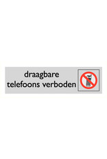 Pictogram "draagbare telefoons verboden"