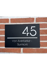 Modern huisnummerbord laser gesneden 40x20cm.