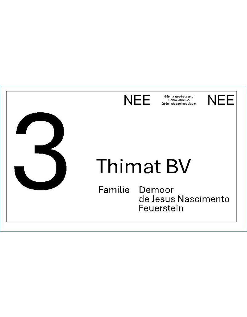 Naamplaat RVS Thimat BV