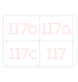 Modern huisnummerbord 20x15