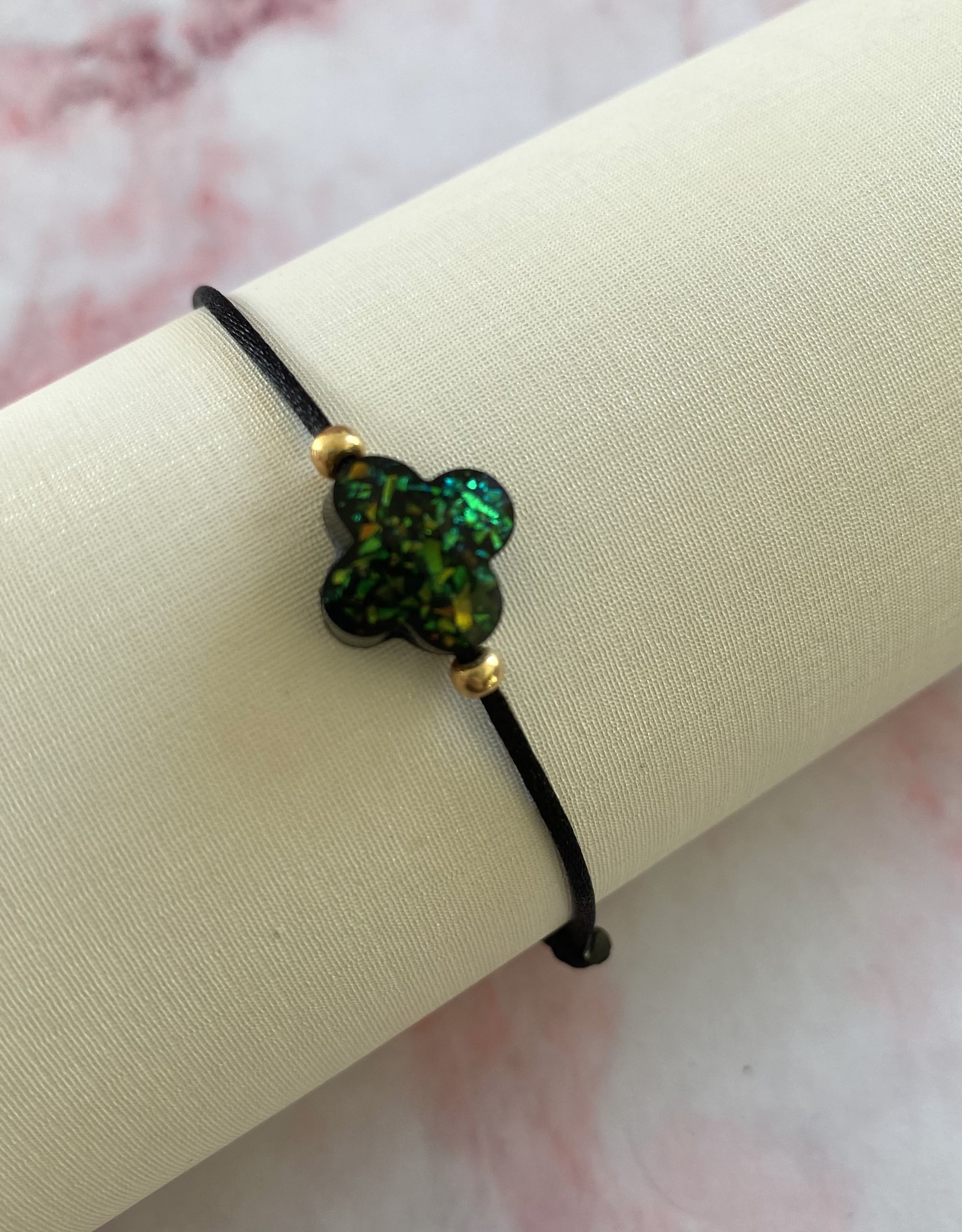 Glitter Klaver Armbandjes