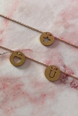 Letter Muntjes Ketting Rosé Goud