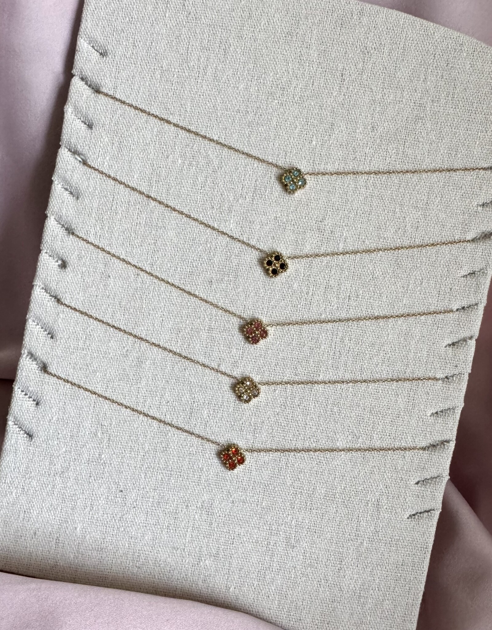 Klaver Ketting  Met Steentjes