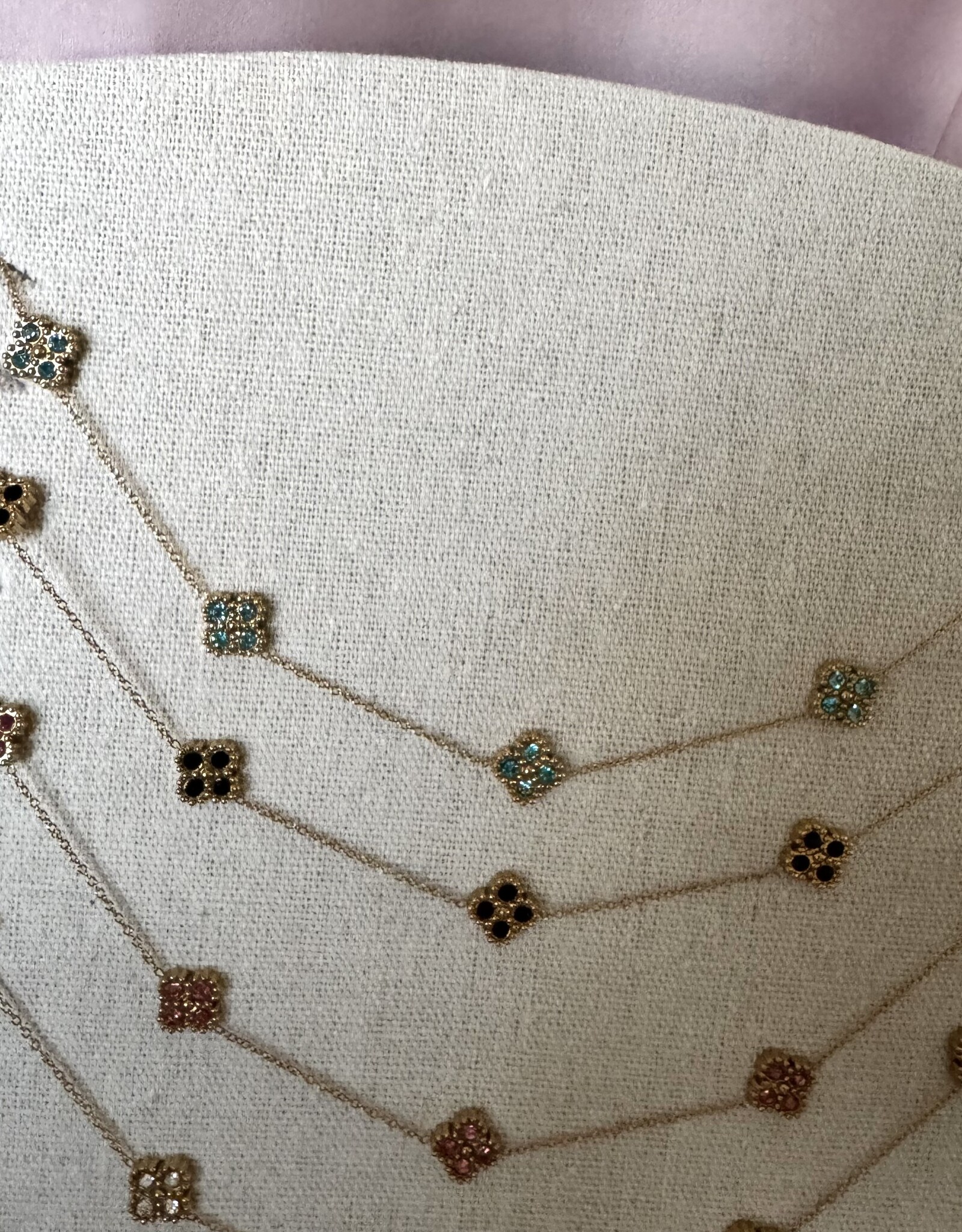 5 Klaver Ketting Met Steentjes