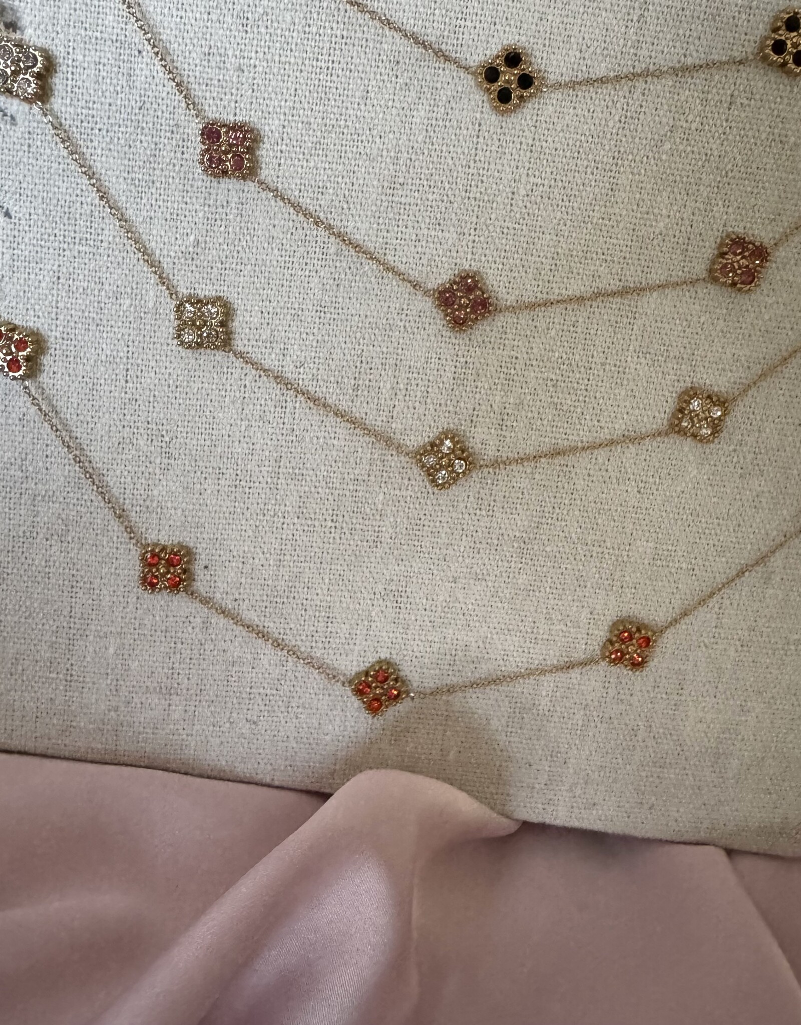 5 Klaver Ketting Met Steentjes