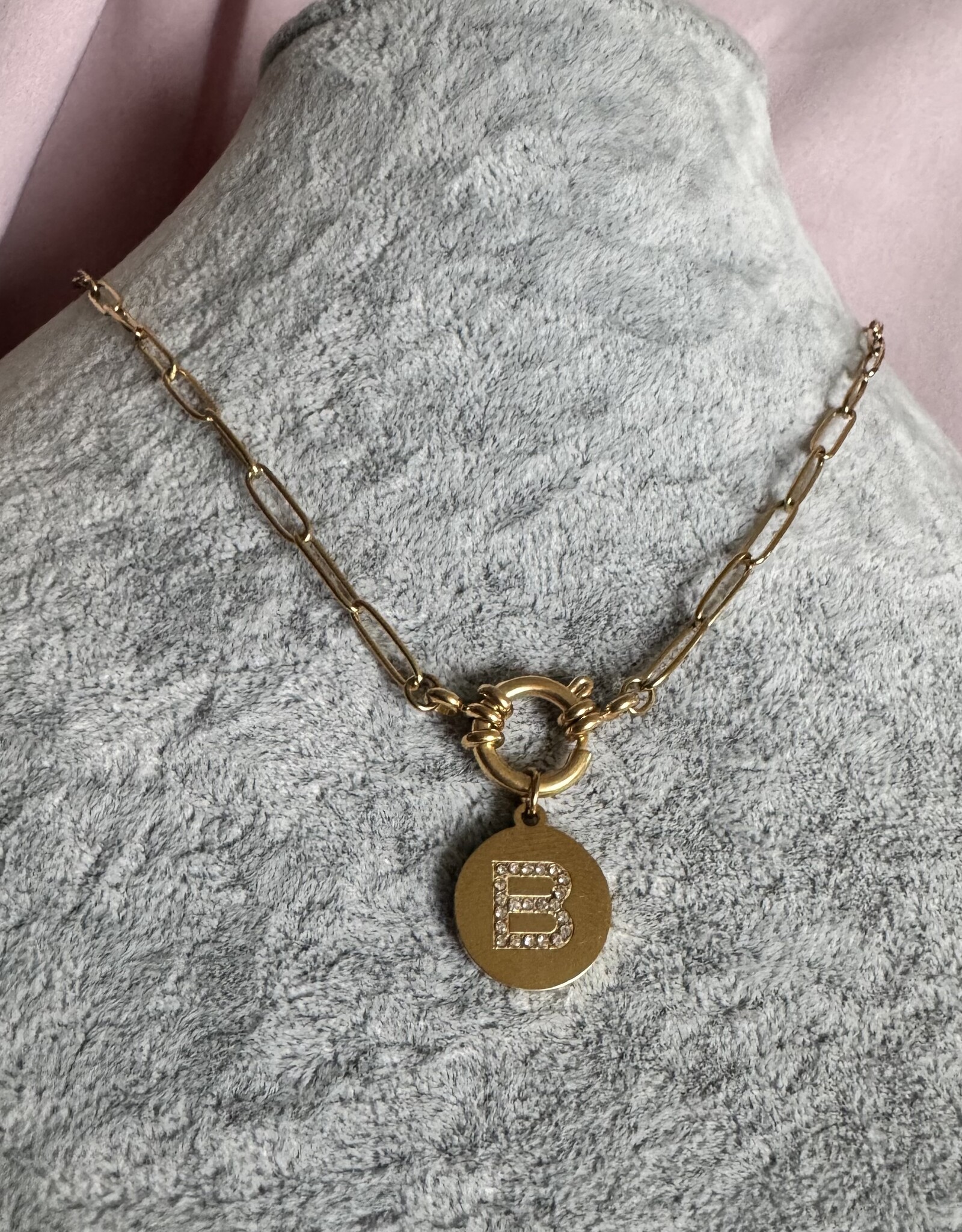 Diamond Letter Munt Lock Ketting