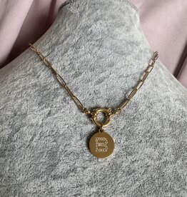 Diamond Letter Munt Lock Ketting