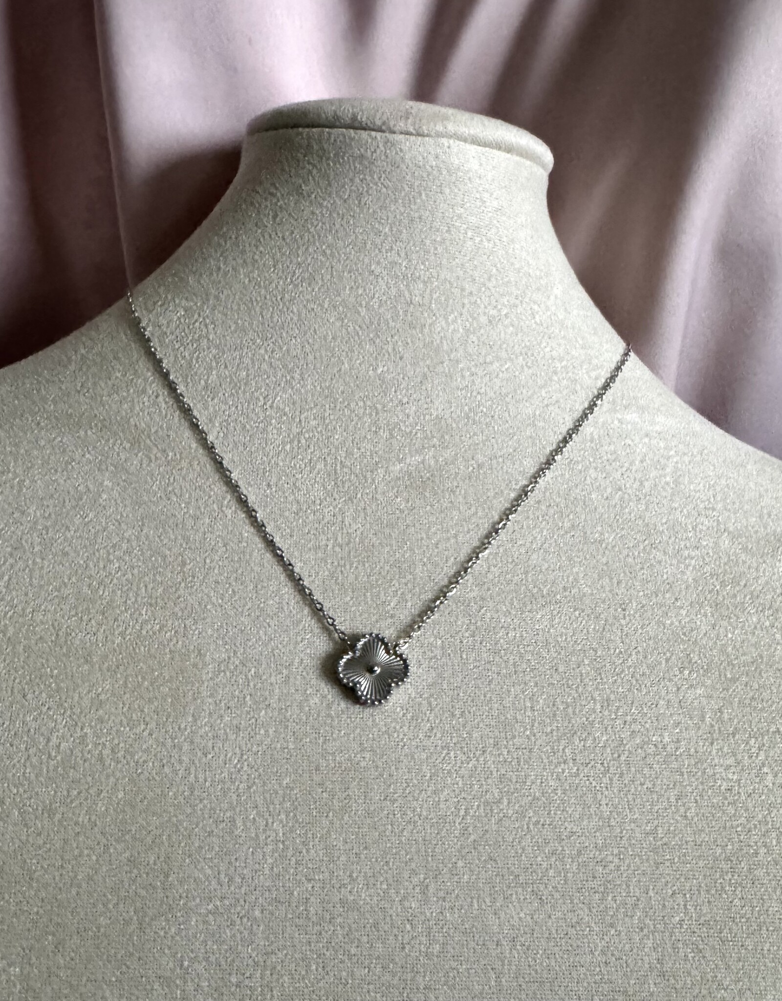 Lucky Klaver Ketting Zilver