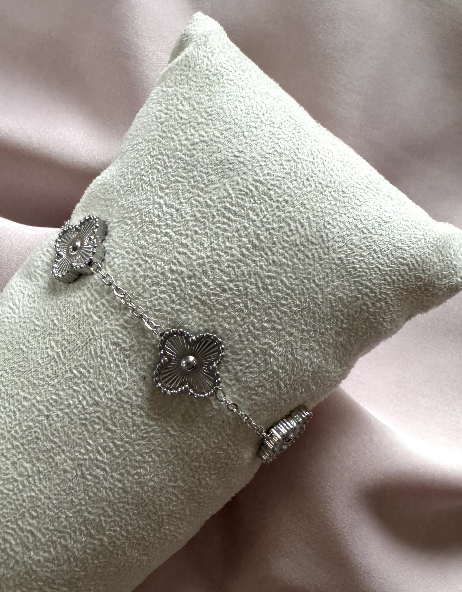 Lucky Klaver Armband All Over Zilver