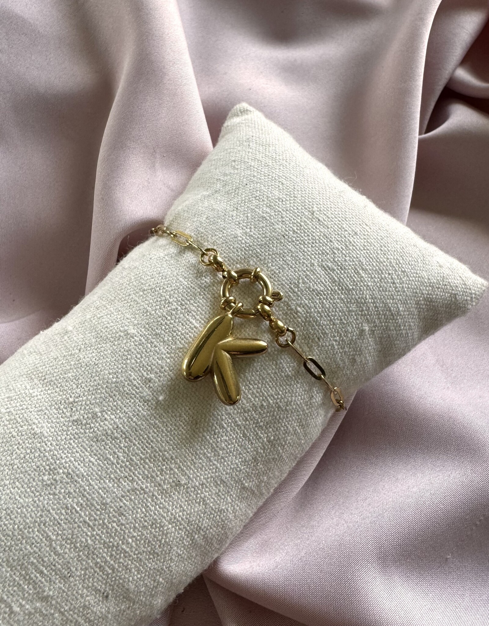 Chain Armband Met Letter
