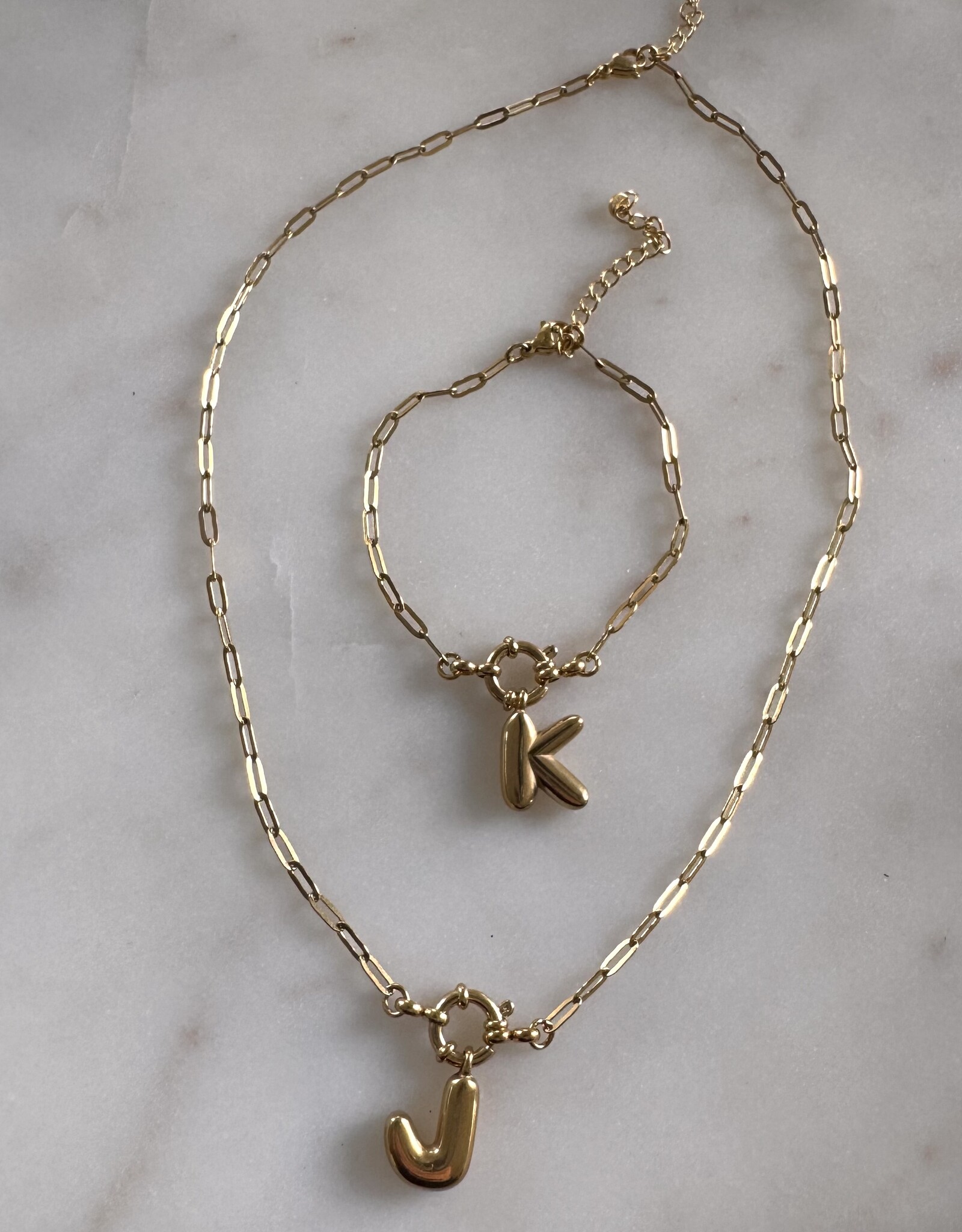 Chain Armband Met Letter