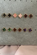 Lucky Klaver Oorbellen Velvet Look