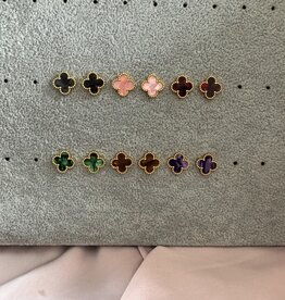 Lucky Klaver Oorbellen Velvet Look