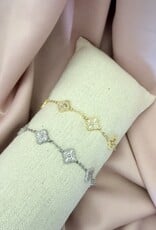 Klaver Armbandje Met Strass Steentjes