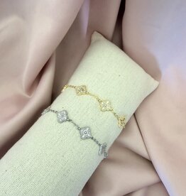 Klaver Armbandje Met Strass Steentjes