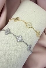 Klaver Armbandje Met Strass Steentjes