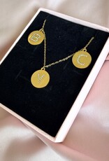 Diamond Letter Munt Ketting
