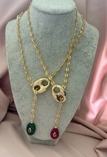 Gouden Bean Ketting Met Steen