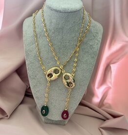 Gouden Bean Ketting Met Steen