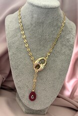 Gouden Bean Ketting Met Steen