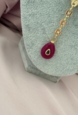 Gouden Bean Ketting Met Steen