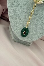 Gouden Bean Ketting Met Steen
