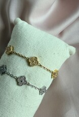 Klaver Armbandje Met Strass Steentjes