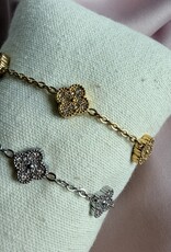 Klaver Armbandje Met Strass Steentjes