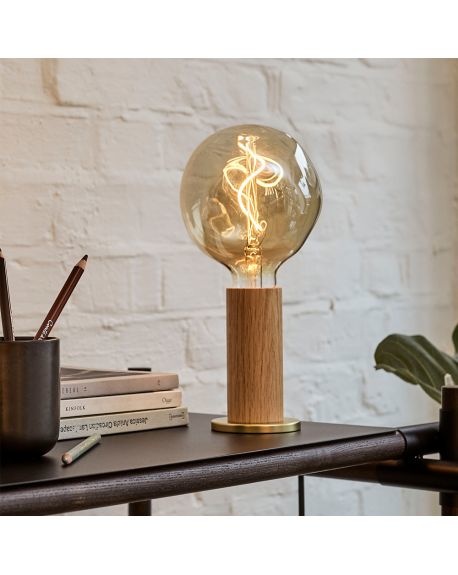 TALA OAK KNUCKLE TABLE LAMP WITH VORONOI I BULB