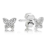 PANDORA SILVER CUBIC ZIRCONIA BUTTERFLY STUD EARRINGS 290572CZ