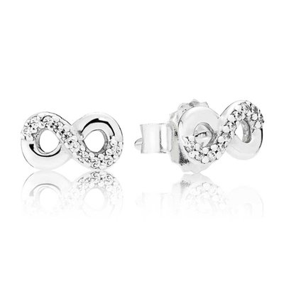 PANDORA SILVER INFINITY LOVE EARRINGS 290695CZ PANDORA SILVER INFINITY LOVE EARRINGS 290695CZ