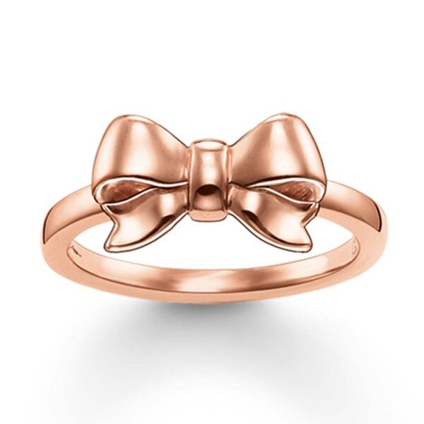 Thomas Sabo ROSE GOLD PLATED PLAIN BOW RING TR1977-415-12