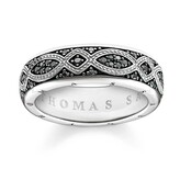 Thomas Sabo SILVER BLACK CUBIC ZIRCONIA WAVE BAND RING TR2087-643-11