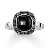 Thomas Sabo SILVER SQUARE BLACK ONYX CUBIC ZIRCONIA RING TR2029-641-11