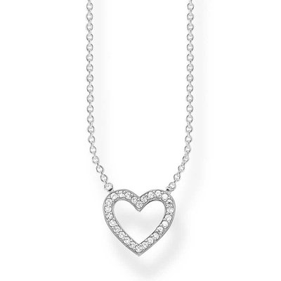 Thomas Sabo SILVER CUBIC ZIRCONIA OPEN HEART NECKLACE KE1554-051-14-L45V Thomas Sabo SILVER CUBIC ZIRCONIA OPEN HEART NECKLACE KE1554-051-14-L45V