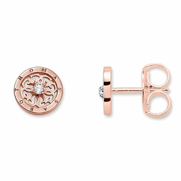 Thomas Sabo ROSE GOLD PLATED ROUND OPEN STUD EARRINGS H1760-416-14