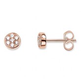 Thomas Sabo ROSE GOLD PLATED 6MM PAVE ROUND STUD EARRINGS H1848-416-14
