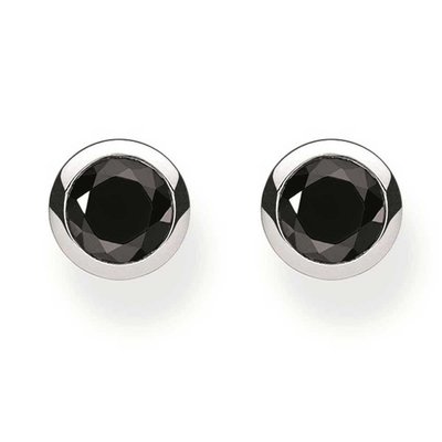 Thomas Sabo SILVER 4MM BLACK STUD EARRINGS H1962-051-11 Thomas Sabo SILVER 4MM BLACK STUD EARRINGS H1962-051-11