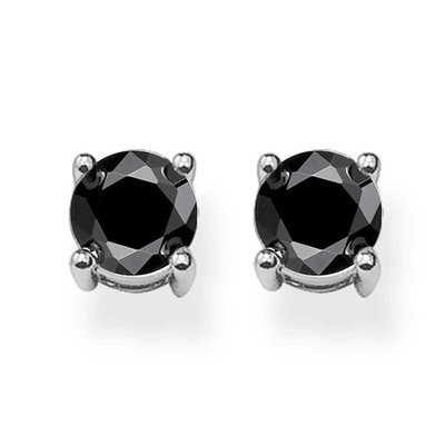 Thomas Sabo STERLING SILVER BLACK STUD EARRINGS H1739-051-11 Thomas Sabo STERLING SILVER BLACK STUD EARRINGS H1739-051-11