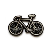 MOYENNE BROCHE BRODÉE MAIN "VÉLO"